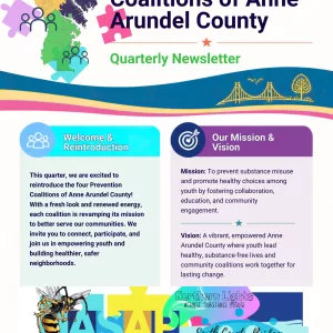 Prevention Coalitions of Anne Arundel County Quarterly Newsletter, September–December 2026, page 1 of 6